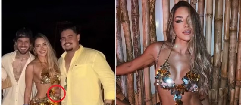 Influenciadora de Patos Gessica Muniz surge agarrada com Z� Felipe no r�veillon no RN 