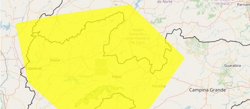 Inmet lan�a novo alerta umidade abaixo de 30% para Patos e outras 106 cidades 
