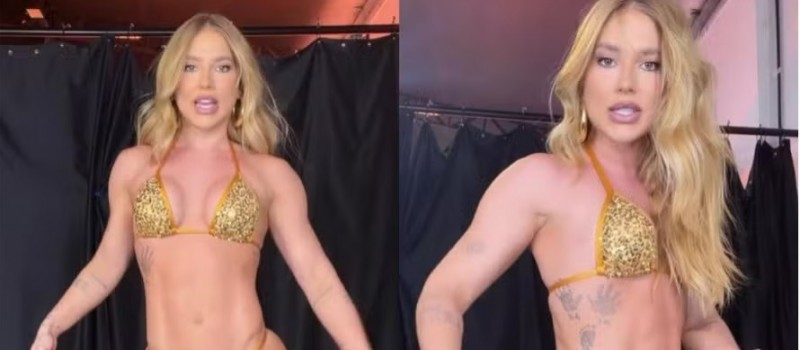 Virginia mostra diferen�a de bronzeamento entre as pernas j� em clima de Carnaval;