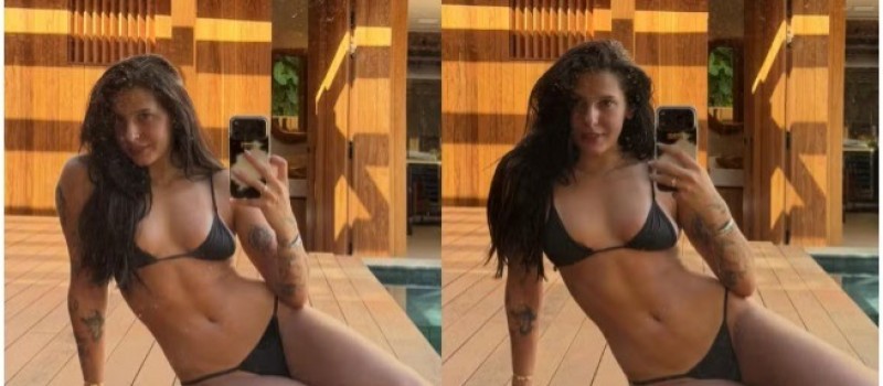 Ana Castela exibe cliques de biqu�ni e brinca sobre treino: 'T� malhando igual doida'