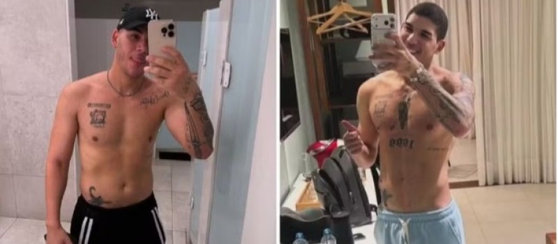 Z� Vaqueiro posa sem camisa e mostra mudan�as no corpo; veja 'antes e depois'
