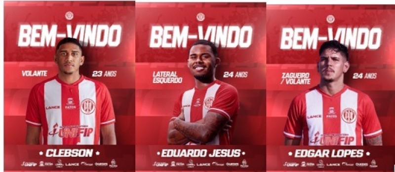 Esporte de Patos anuncia contrata��o de mais tr�s jogadores para Copa Para�ba