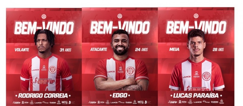 Esporte de Patos anuncia mais tr�s contrata��es para meio e ataque para Copa Para�ba