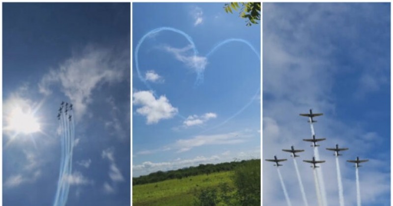 Esquadrilha da Fuma�a re�ne multid�o em apresenta��o neste domingo, em Sousa