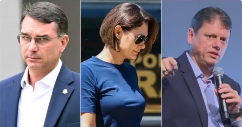 Aliados de Fl�vio Bolsonaro avaliam que Michelle pode tentar resgatar 'plano Tarc�sio'