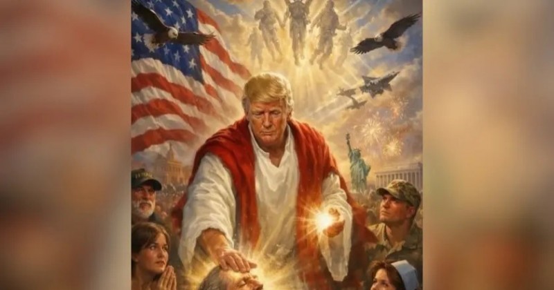 L�deres evang�licos chamam de 'blasf�mia' postagem de Trump retratado como Jesus