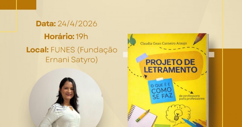Professora Claudia Gean lan�a livro em Patos sobre projeto de letramento nesta sexta (24)
