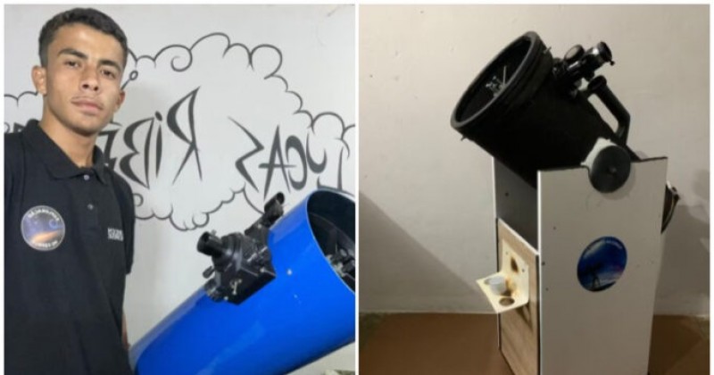 Jovem de Teixeira monta telesc�pios com materiais recicl�veis e realiza sonho de observar o espa�o