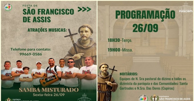 Festa de So Francisco de Assis movimenta o No Trajano, em Patos