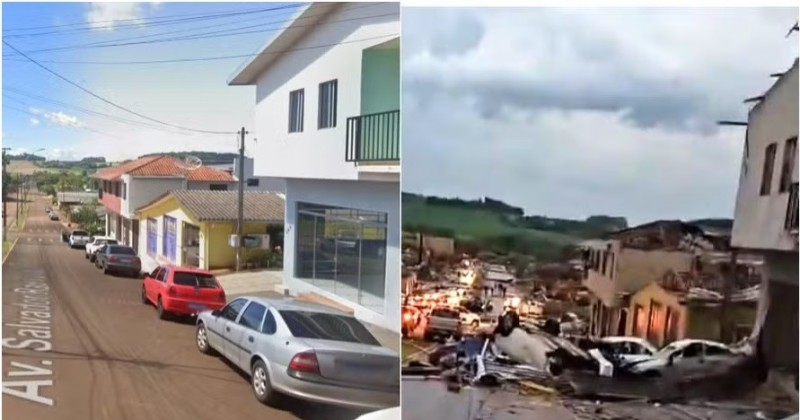 Tornado destruiu 80% de cidade de Rio Bonito do Iguau, no Paran; 'cenrio de guerra', diz governo