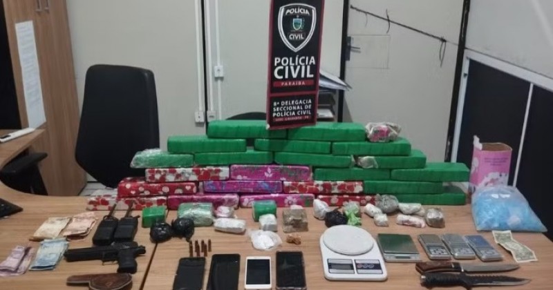 Oito pessoas so presas em operao na Paraba com 40kg de drogas