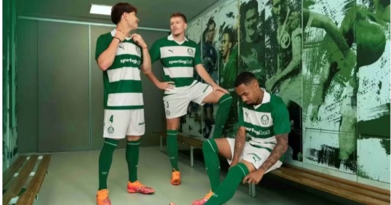 Palmeiras lana terceira camisa listrada e far estreia contra o Vitria; veja imagens