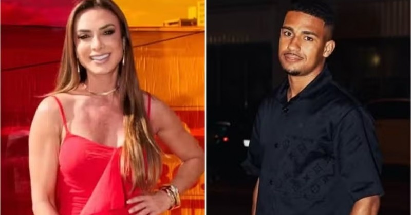 Nicole Bahls vive romance com jogador do Fla Samuel Lino, que est devendo em campo