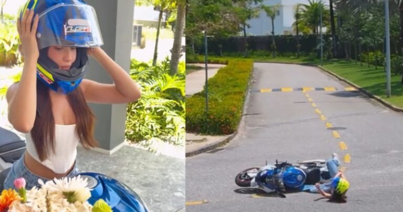 Vdeo flagra queda de Juliette aps ganhar moto avaliada em R$ 140 mil do noivo