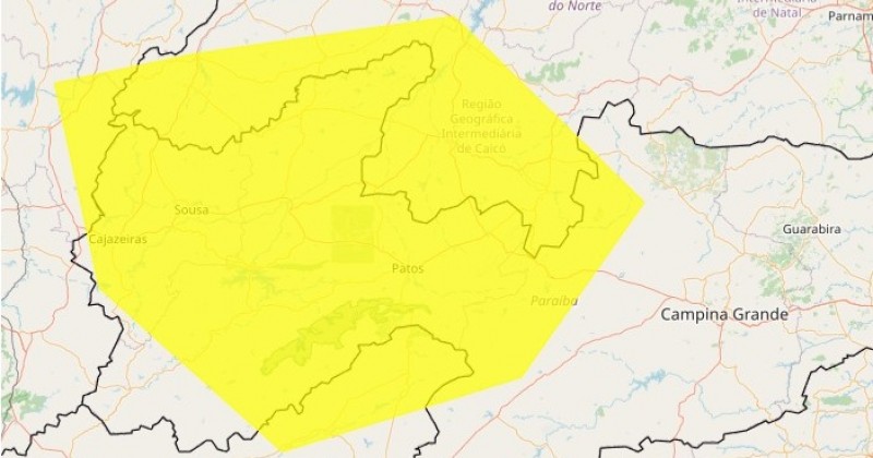 Inmet lan�a novo alerta umidade abaixo de 30% para Patos e outras 106 cidades 