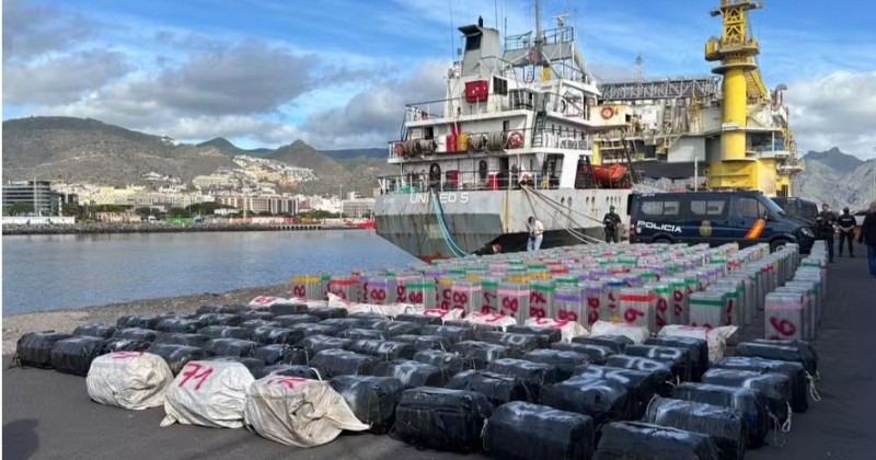 Apreens�o na Espanha: carga de 10 toneladas de coca�na vinda do Brasil poderia valer at� R$ 44,4 bilh�es