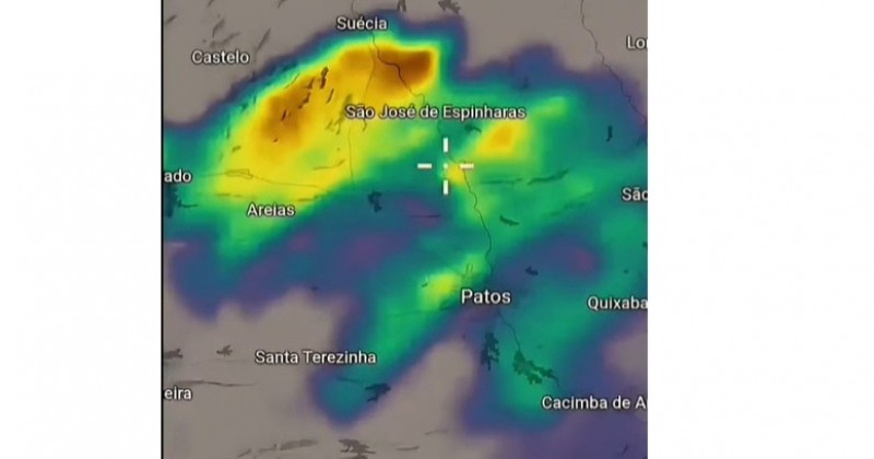 Imagens de sat�lite mostram momento do deslocamento para Patos das nuvens que causaram chuva, vento e destrui��o 
