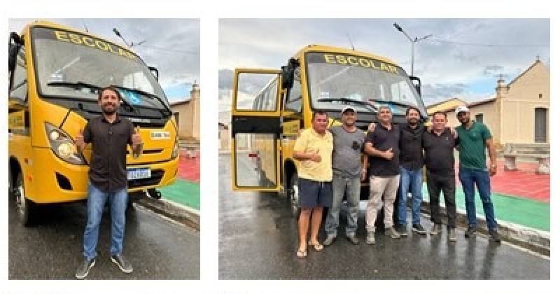 Heitor Campos entrega mais um �nibus escolar e fala sobre ano letivo em Cacimba de Areia