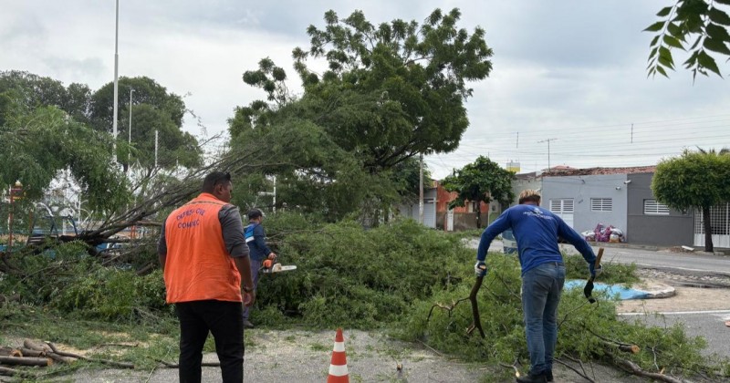 Defesa Civil e secretarias de Patos se mobilizam em a��es emergenciais ap�s chuvas desta sexta