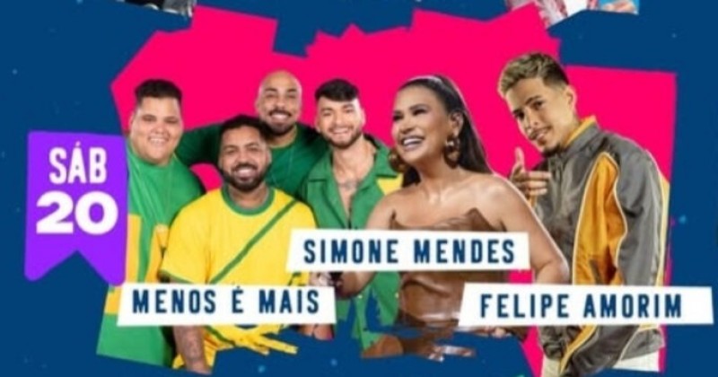 S�o Jo�o de Patos tem neste s�bado Simone Mendes, Menos � Mais, Felipe Amorim e outras atra��es no Terreiro