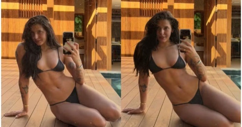Ana Castela exibe cliques de biqu�ni e brinca sobre treino: 'T� malhando igual doida'