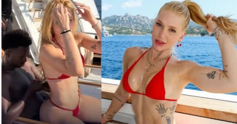 Virginia senta no colo de Vini Jr durante passeio de barco e foto ganha a web