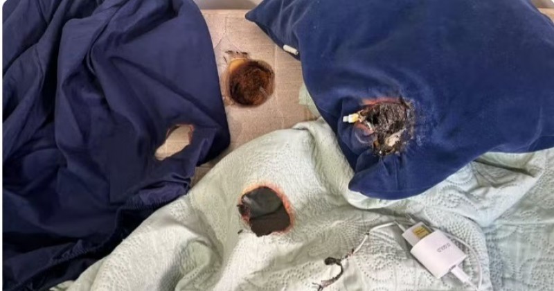 Carregador de celular pega fogo e queima colch�o enquanto jovem dormia, em Jo�o Pessoa