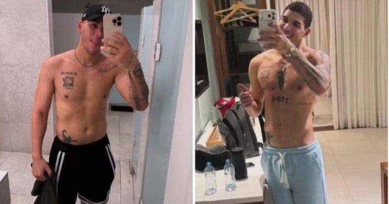 Z� Vaqueiro posa sem camisa e mostra mudan�as no corpo; veja 'antes e depois'