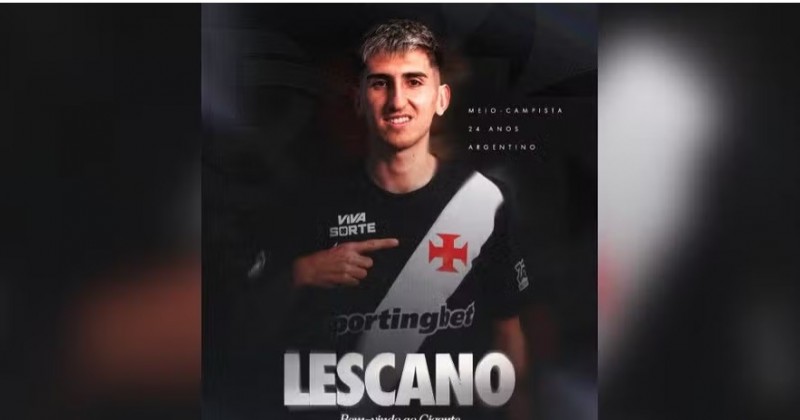 Vasco anuncia ex-Argentinos Juniors Lescano como seu quinto refor�o da janela