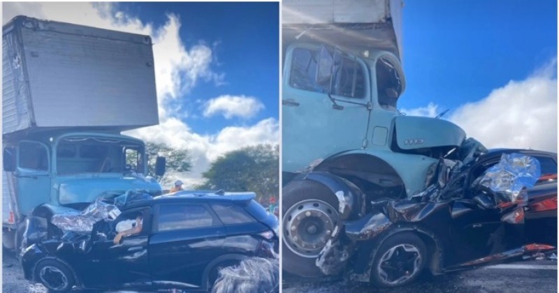 Duas pessoas morrem e uma fica ferida ap�s colis�o entre carro e caminh�o na BR-230, em Juazeirinho