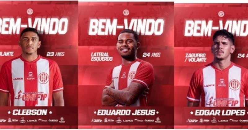 Esporte de Patos anuncia contrata��o de mais tr�s jogadores para Copa Para�ba