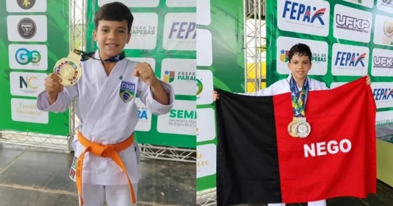 Patoense Luccas Martins, de 11 anos, conquista ouro e prata no Pan-Americano de Karat� no Par�