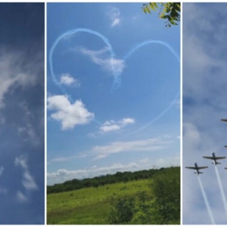 Esquadrilha da Fuma�a re�ne multid�o em apresenta��o neste domingo, em Sousa