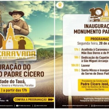 Caravana M�e das Dores e do Padre C�cero passar� por Patos na segunda-feira (20), vinda de Juazeiro do Norte
