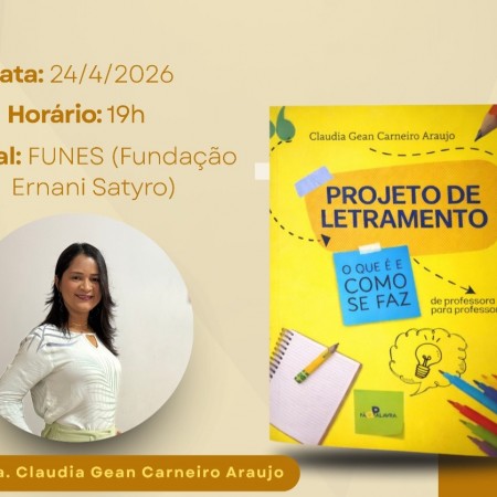 Professora Claudia Gean lan�a livro em Patos sobre projeto de letramento nesta sexta (24)
