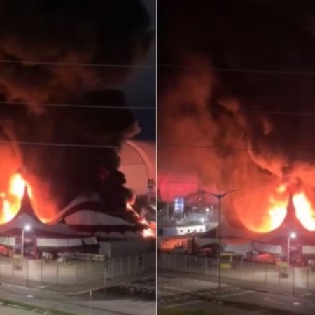 [V�DEO] Inc�ndio destr�i Circo do Tirullipa em Natal