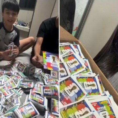 M�e compra 14 mil figurinhas da Copa para filho completar �lbum, e v�deo bomba