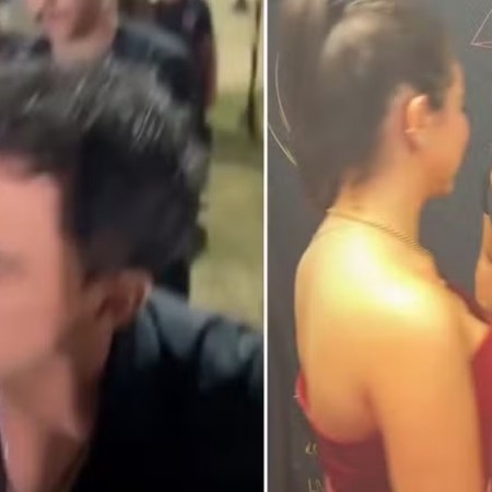 Zez Di Camargo tenta beijar f e d 'conferida' em outra em camarim