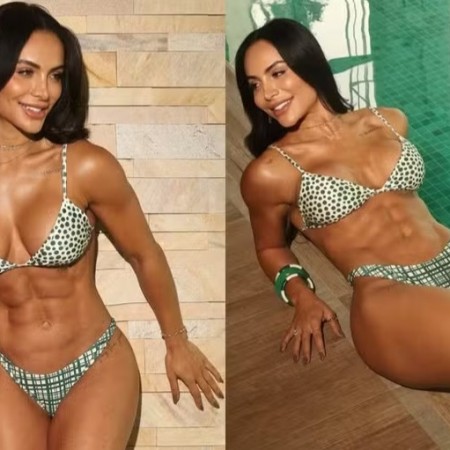 Aline Mineiro ostenta abdmen trincado em dia de piscina; fotos