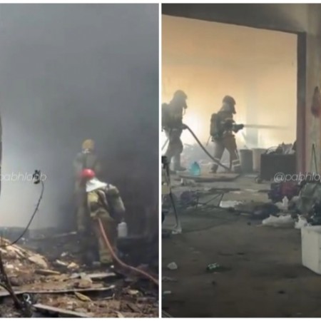 Corpo de Bombeiros de Patos combate incndio no mesmo local de dois dias antes