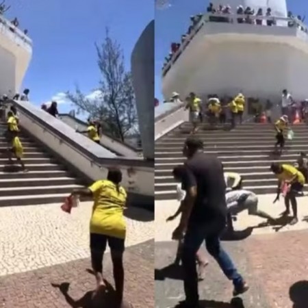 Devoto joga cdulas da esttua de Padre Ccero e provoca corre-corre no Cear