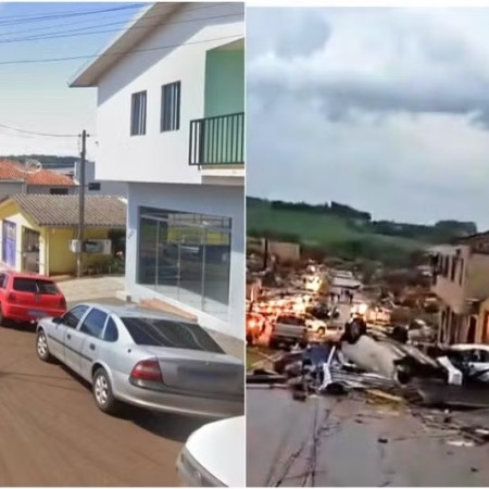 Tornado destruiu 80% de cidade de Rio Bonito do Iguau, no Paran; 'cenrio de guerra', diz governo