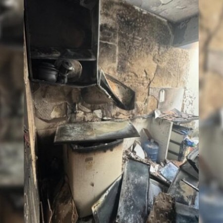 Incndio atinge residncia aps vazamento de gs em So Bento