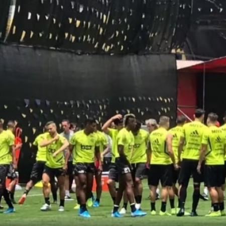 Flamengo faz ltimo treino em CT com lona anti-espionagem de JJ
