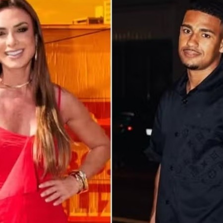 Nicole Bahls vive romance com jogador do Fla Samuel Lino, que est devendo em campo