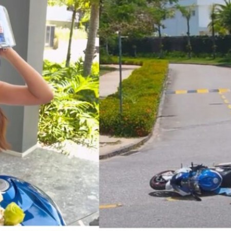 Vdeo flagra queda de Juliette aps ganhar moto avaliada em R$ 140 mil do noivo