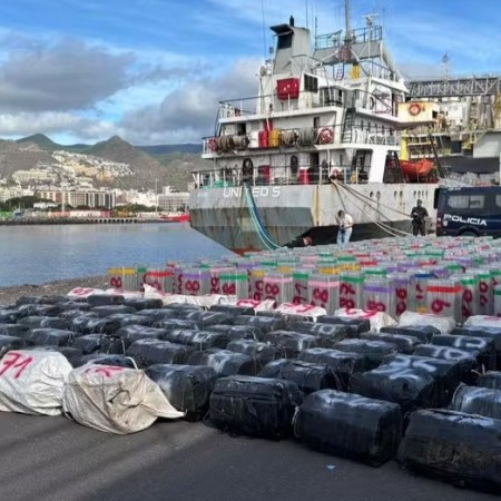 Apreens�o na Espanha: carga de 10 toneladas de coca�na vinda do Brasil poderia valer at� R$ 44,4 bilh�es