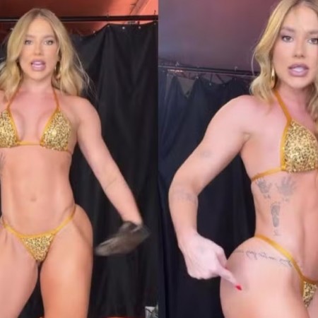 Virginia mostra diferen�a de bronzeamento entre as pernas j� em clima de Carnaval;