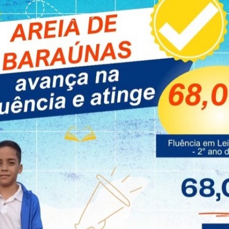 Crian�as do 2� Ano da alfabetiza��o de Areia de Bara�nas atingem 68% de flu�ncia em leitura