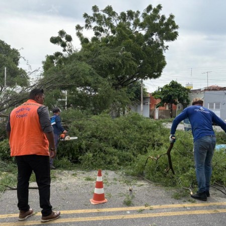 Defesa Civil e secretarias de Patos se mobilizam em a��es emergenciais ap�s chuvas desta sexta